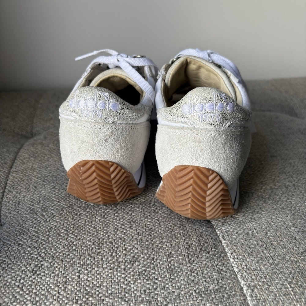 Diadora Heritage 975 Women's Fashion Sneakers Silver/White/Cream Sz7 Eur 38 - Picture 5 of 11